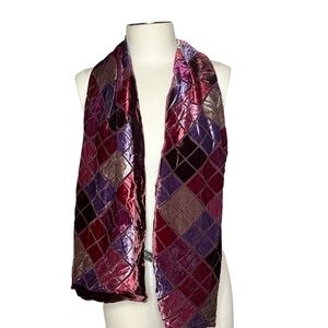 Echo multicolor velvet diamond shape silk vintage scarf